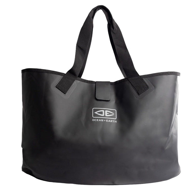 Ocean & Earth 47 Litre Waterproof Beach Tote Bag Black PVC Small
