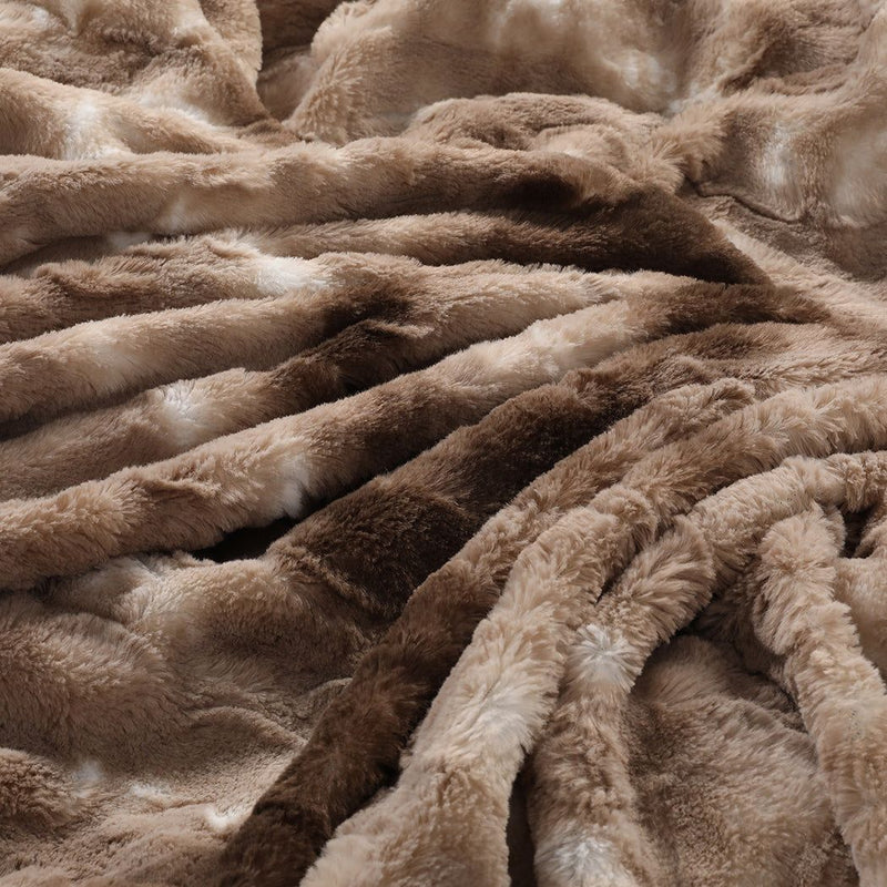Dreamz Throw Blanket Luxury Tie-dyed Faux Fur 500GSM Bed Sofa Thick152x203cm