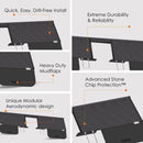 D-Flector Camper Centre Cut-Out Stone Guard 1800mm - Angled (High-Strength Performance Steel)