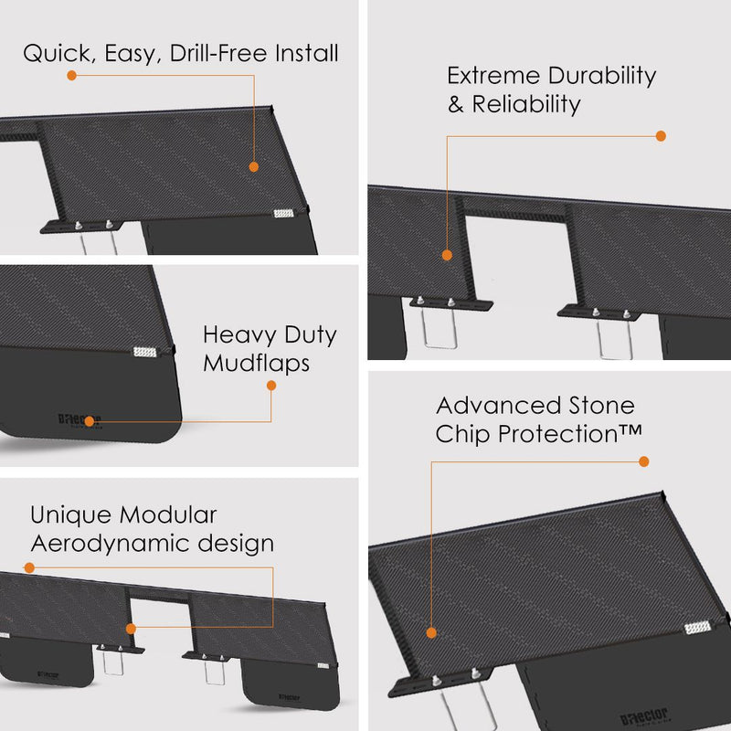 D-Flector Camper Centre Cut-Out Stone Guard 1800mm - Angled (High-Strength Performance Steel)