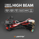 Lightfox 1 Way High Beam Wiring Harness w/ DT 2-Pin Connector For LED Light Bar