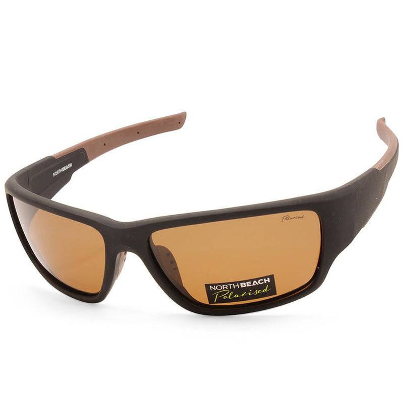North Beach Luxy Satin Black-Brown/Brown Polarised Men's Sunglasses