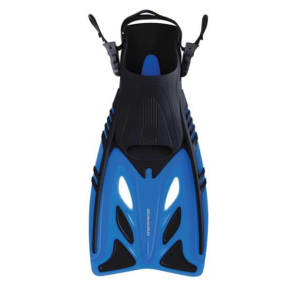 Mirage Gold Series Crystal Kids Dive Fins with Adjustable Heel Strap Blue Size S-XL