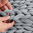 Dreamz Knitted Weighted Blanket Chunky Bulky Knit Throw Blanket 3kg Grey