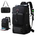 50L Large Capacity Waterproof Hiking Backpack with Shoe Compartment - Black