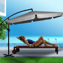 Mountview 3m Cantilever Umbrella Outdoor Umbrellas Beach Garden Patio Sun Grey