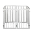 Pawz Wooden Pet Gate Dog Fence Safety Stair Barrier Security Door 6 Panel Large
