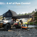 San Hima Car Side Awning 2x2.5m Pull-out Telescoping Poles Waterproof Camping