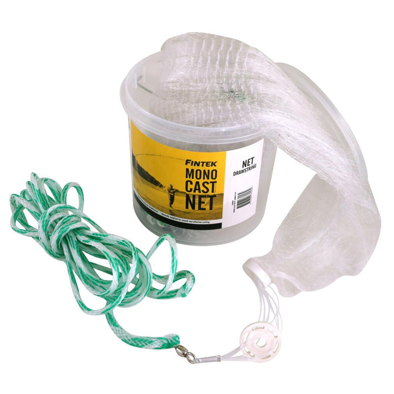 Fintek 8ft Drawstring Mono Cast Net with 3/4 Inch Mesh