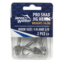 4 Pack of 14gm Jarvis Walker Pro Shad Jig Heads with Size 2/0 and 4/0 Hooks