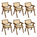 Levede 6x Armchair Dining Chair Wicker Wooden Chairs Rattan Accent Lounge Seat
