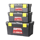 Traderight Tool Storage Set Tool Box 3Pcs Lock Organiser Portable Handle Garage