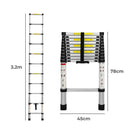 Traderight Multipurpose Ladder Telescopic Aluminium Portable Extension Step 3.2m