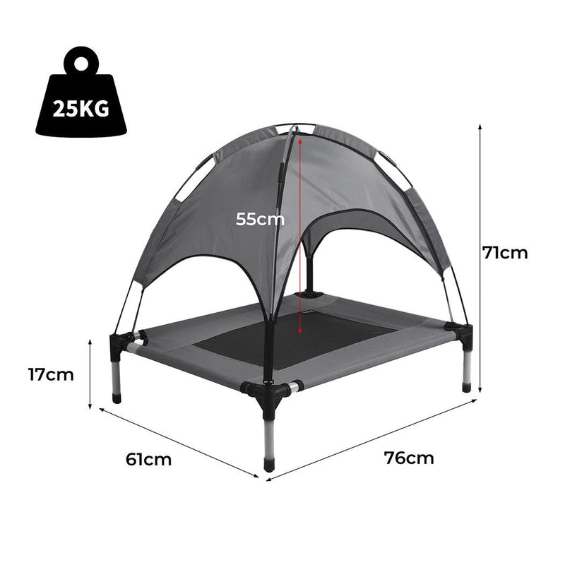 Pawz Pet Trampoline Bed Dog Cat Elevated Hammock With Canopy Raised Heavy Duty M