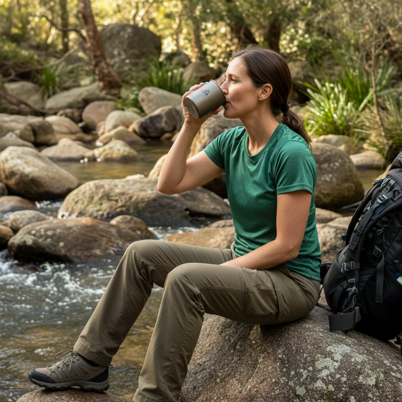 TERRAN Titanium Mug with Lid - Ultralight