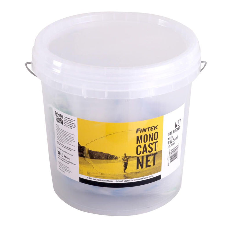 Fintek 10ft Top Pocket Mono Cast Net with 1 Inch Mesh