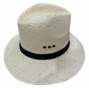 Dents Mens Woven Paper Straw Panama Trilby Fedora Hat - Natural (L/XL One Size)