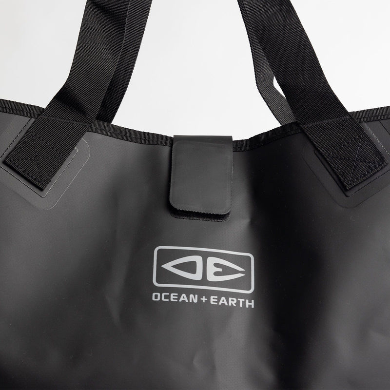 Ocean & Earth 47 Litre Waterproof Beach Tote Bag Black PVC Small