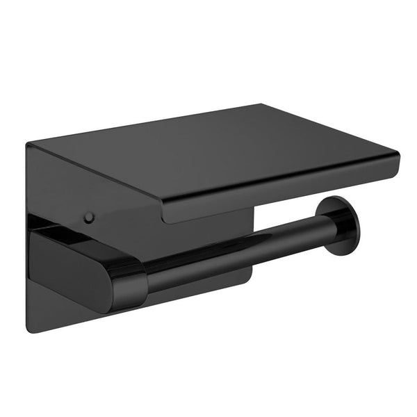 Traderight Group  Toilet Paper Holder Roll Bath Tissue Storage Hook Rack 304 Stainless-Steel Black