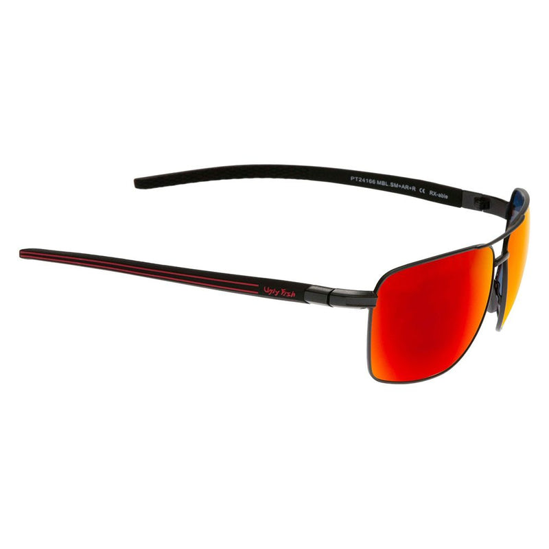 Ugly Fish PT24166 Aluminium Black Frame/Red Revo Lens Polarised Sunglasses