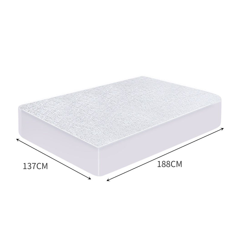 Dreamz Terry Cotton Fully Fitted Waterproof Mattress Protector in Double Size
