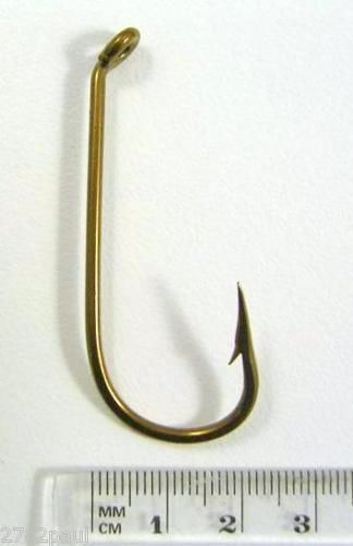 1 Box of Mustad 542 Bronze French Viking 2x Strong Fishing Hooks