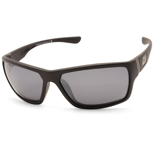 Dirty Dog Storm Satin Black/Grey-Silver Mirror Polarised Unisex Sunglasses