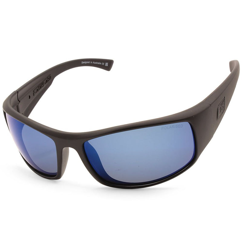 Dirty Dog Muzzle Satin Black/Grey-Blue Mirror Polarised Men's Sunglasses