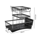 Toque Dish Drying Rack 3 Tier Plate Cup Drainer Cutlery Holder Kitchen Organizer
