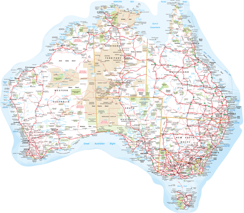 Australian Map 46cm x 38cm