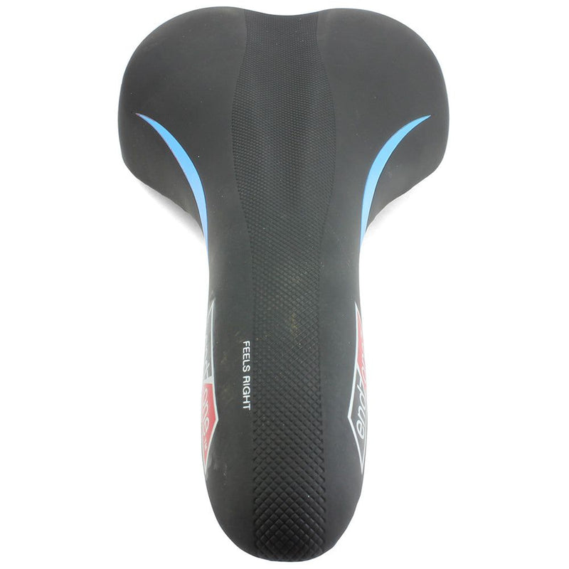 Endzone Slim Vinyl Bike Seat/Saddle with Comfort Foam and Clamp Black/Blue