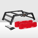 San Hima Universal Ute Tub Rack Steel 3mm + Pair Recovery Tracks Board Red