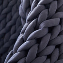 Dreamz Knitted Weighted Blanket Chunky Bulky Knit Throw Blanket 6.5kg Dark Grey