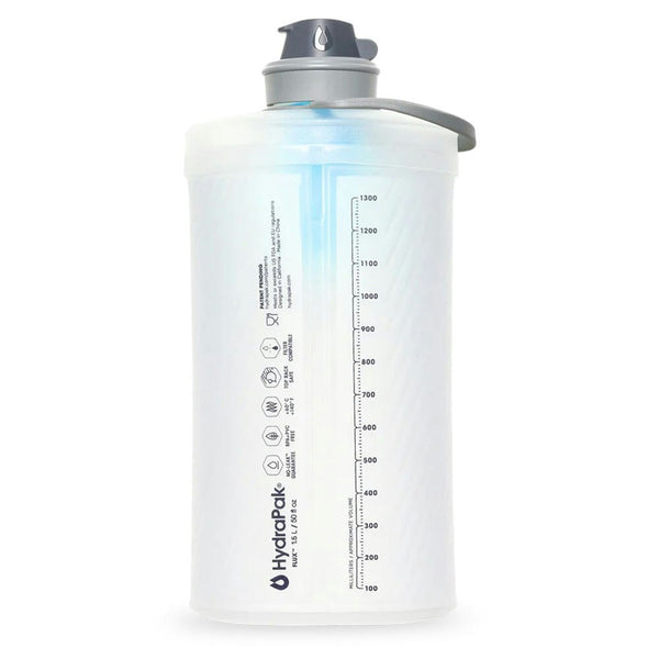 HydraPak Reusable 1.5L Flux Water Bottle Drinking Container w/ Filter Kit Clear