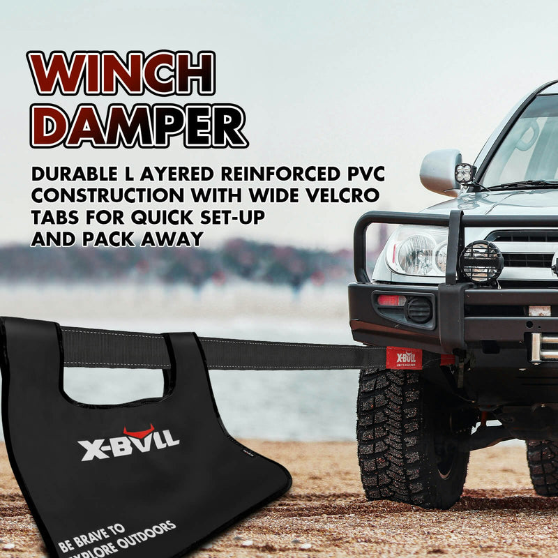 4WD Recovery Kit Kinetic Recovery Rope With 14500LBS Electric Winch 12V Winch 4WD 4X4 Offroad