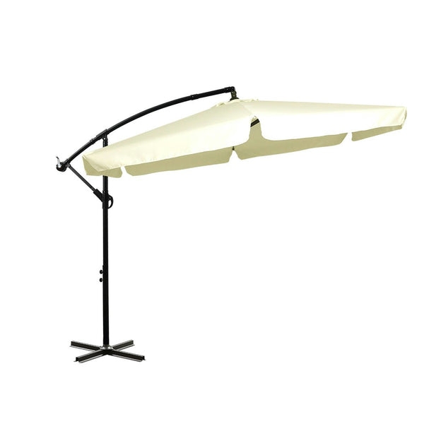 Mountview 3M Outdoor Umbrella Beach Umbrellas Cantilever Garden Patio Sun Beige