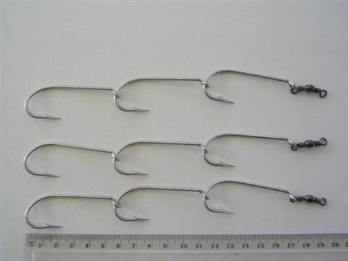 Mustad Pre-Rigged Swivel Gang Hooks 6/0 3 Hooks 3 Sets