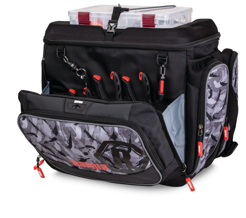 Rapala LureCamo Magnum Fishing Tackle Bag with Moulded Waterproof Bottom and Lid