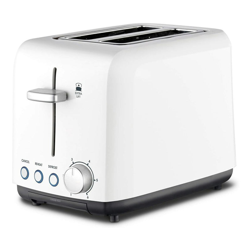 Kambrook 2 Slice 900W Wide Slot Plastic Toaster/Toast/Bread/Loaf KTA120WHT White