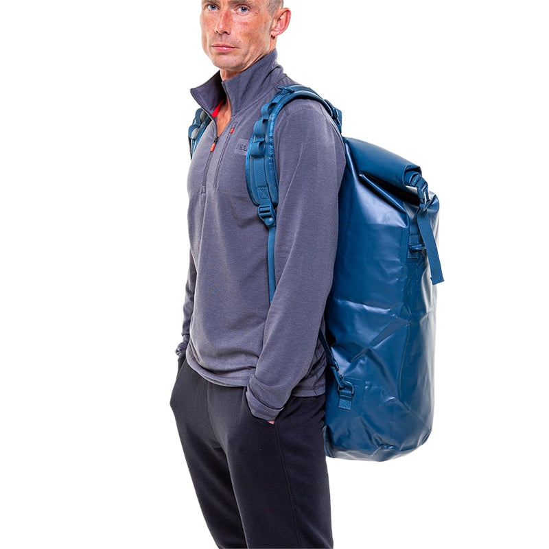 Waterproof Roll Top Dry Bag Backpack - Deep Blue