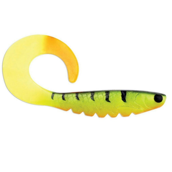 8 Inch Storm RIP Curly Tail Soft Plastic Fishing Lure - Fire Perch