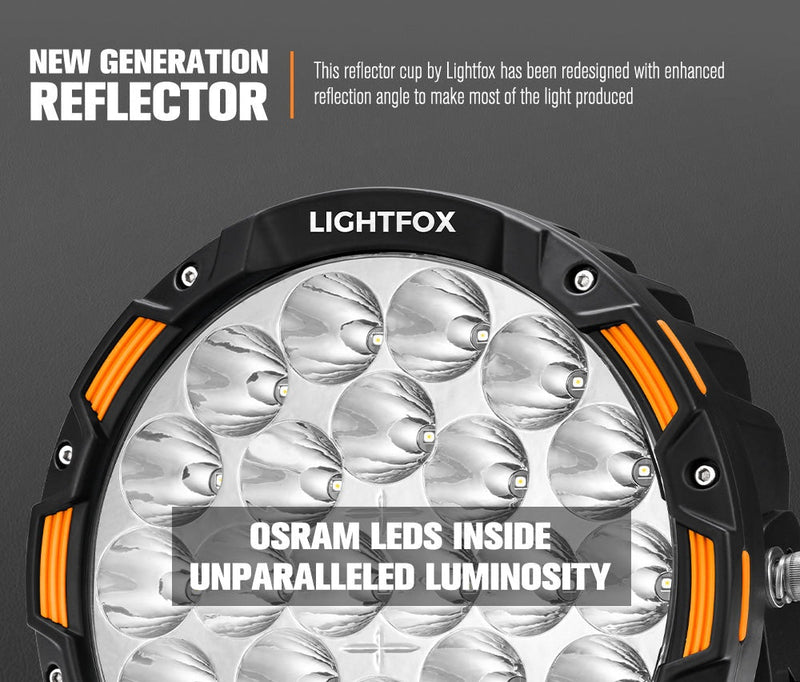 Iconic Series Pair 9inch Osram LED Driving Light 1Lux @1,150m 20,200Lumens