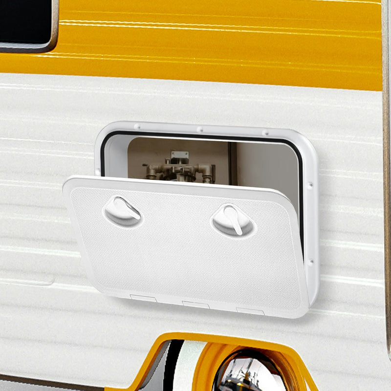 Manan Caravan Access Hatch Boat Service Door Sealed Lockable Lid 440x315mm White