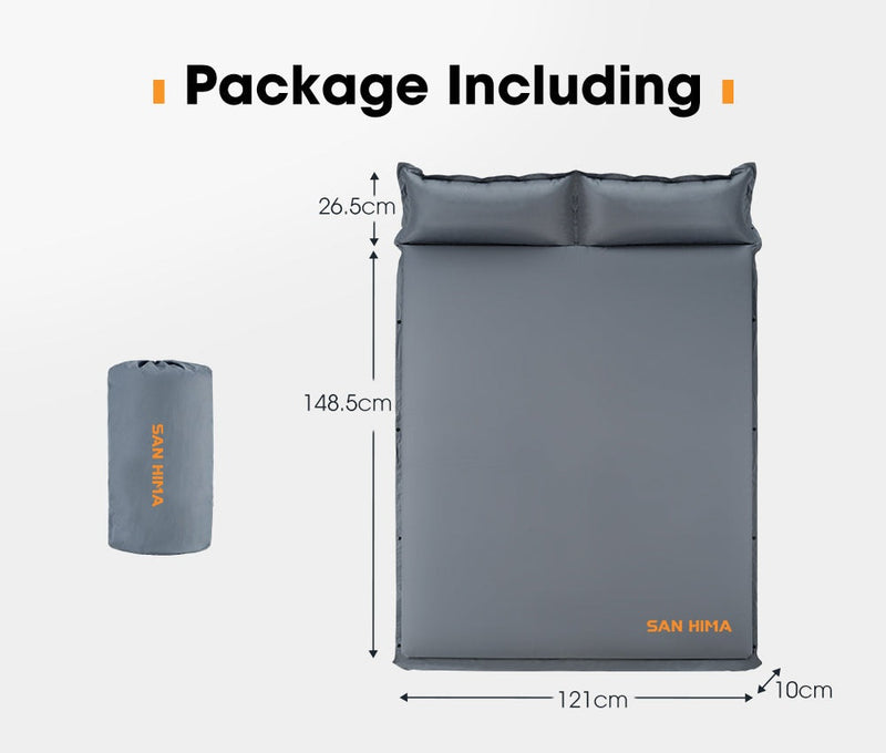 San Hima Self Inflating Mattress 10cm Camping Sleeping Mat Outdoor Air Bed Double