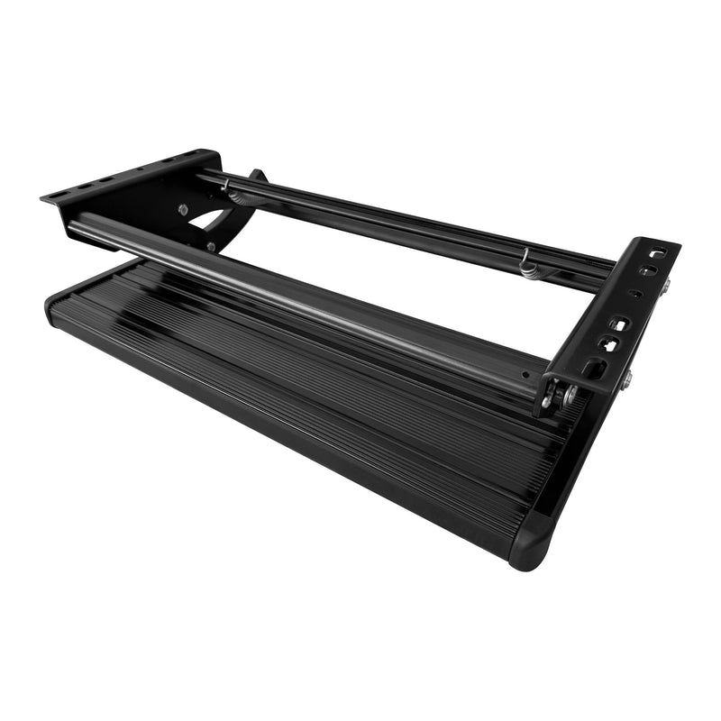 BLACK Single 12v BLUE LED manual caravan rv motor home step