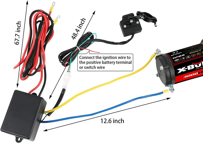 X-BULL Electric Winch 3000LBS Steel Cable