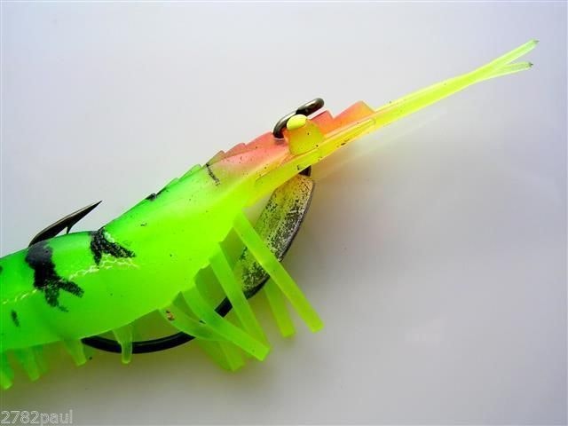 100mm Zerek Live Cherabin Pre Rigged Lumo Eyes Fishing Lure - Built in Rattle Chamber