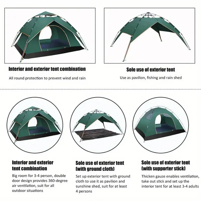 NNETM Waterproof Oval Pop-Up Camping Tent - Outdoor Survival