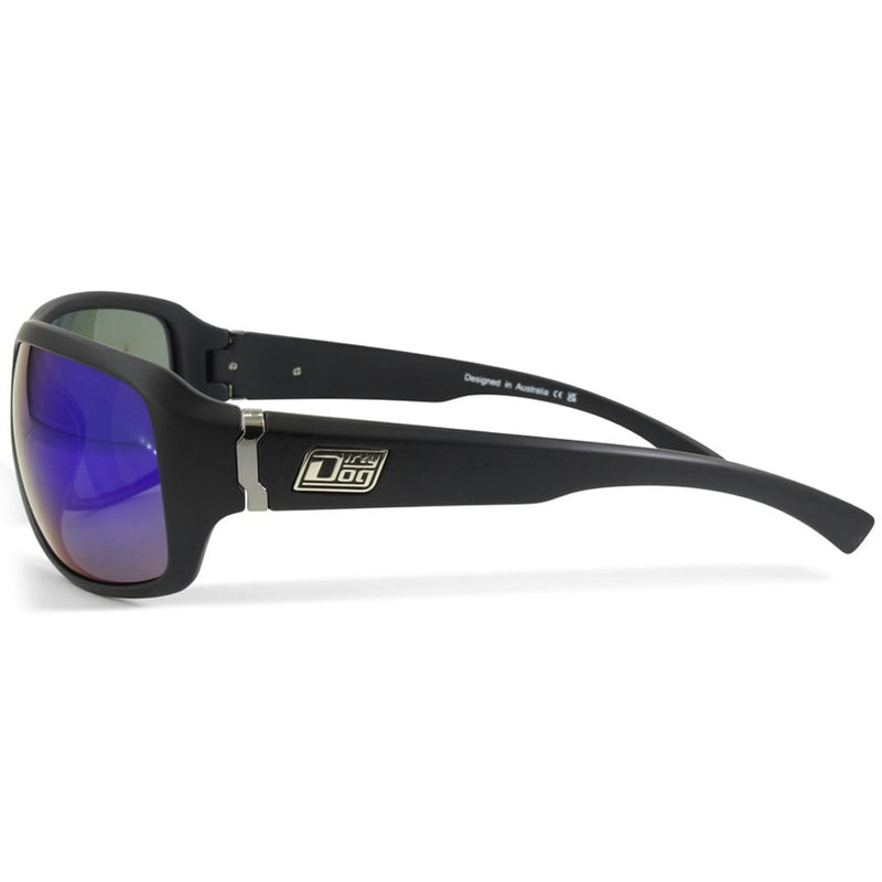 Dirty Dog Hammer 53460 Satin Black/Blue Mirror Polarised Sunglasses