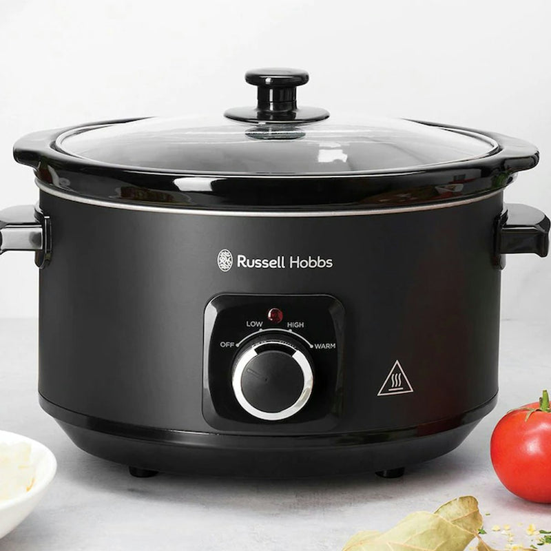 Russell Hobbs RHSC4A Electric 4L Slow Cooker/Ceramic Bowl Pot w/ Lid Matte Black